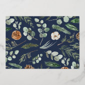 Carte De Vœux En Aluminium Script photo élégant à feuillage minimal moderne b (Verso)