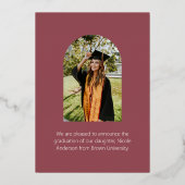 Carte De Vœux En Aluminium Script photo Mauve Pink Modern Arch Graduation (Verso)