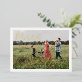 Carte De Vœux En Aluminium Script rustique Photo moderne Noël (Debout devant)
