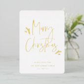 Carte De Vœux En Aluminium Script simple et festif (Debout devant)