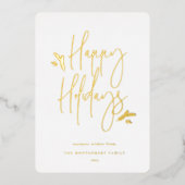 Carte De Vœux En Aluminium Script simple et festif (Recto)