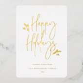 Carte De Vœux En Aluminium Script simple et festif (Recto)