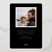 Carte De Vœux En Aluminium Script simple et festif (Verso)