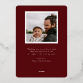 Carte De Vœux En Aluminium Script simple et festif (Verso)