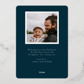 Carte De Vœux En Aluminium Script simple et festif (Verso)