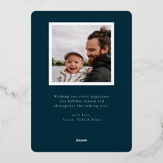 Carte De Vœux En Aluminium Script simple et festif (Verso)