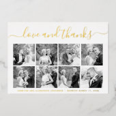 Carte De Vœux En Aluminium Script ypographie mariage Merci photo collage (Recto)