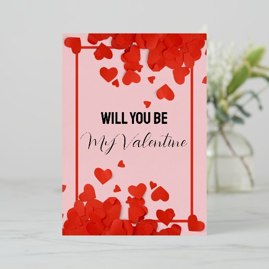 Carte De Vœux En Aluminium Seras-Tu Ma Saint-Valentin (Debout devant)