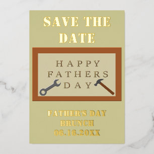 Carte De Vœux En Aluminium Signe en bois de fête des pères personnalisé Enreg