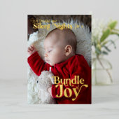 Carte De Vœux En Aluminium Silents Nights Bundle Joy 2 Photo Naissance de béb (Debout devant)