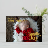 Carte De Vœux En Aluminium Silents Nights Bundle Joy 4 Photo Bébé Naissance (Debout devant)