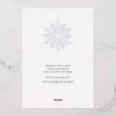 Carte De Vœux En Aluminium Silver Snowflake Joyeux Noël Famille (Verso)
