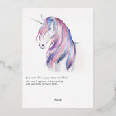 Carte De Vœux En Aluminium Silver Unicorn Globe des neiges Noël (Verso)