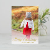 Carte De Vœux En Aluminium Simple Élégant Scrpt Noël Moderne (Debout devant)