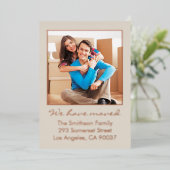 Carte De Vœux En Aluminium Simple Faire-part de déplacement personnalisé mini (Debout devant)