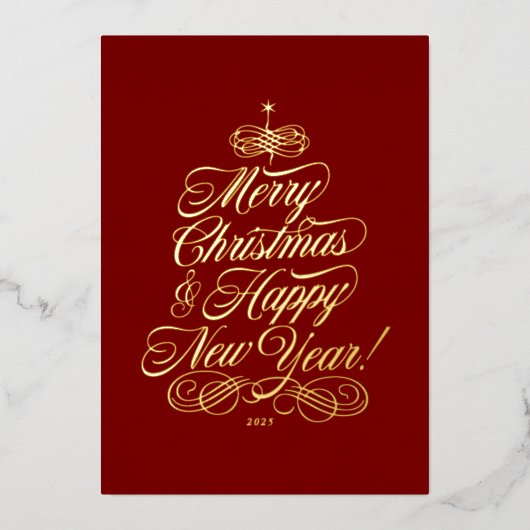 Carte De Vœux En Aluminium Simple Foil Christmas Card (Recto)