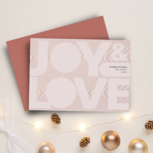 Carte De Vœux En Aluminium Simple Joie Géométrique Amour Rose Gold Doux