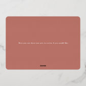 Carte De Vœux En Aluminium Simple Joie Géométrique Amour Rose Gold Doux (Verso)