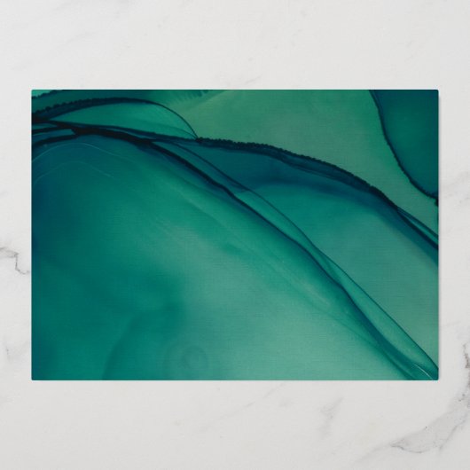 Carte De Vœux En Aluminium Simple JOIE sur une photo verte abstraite (Verso)