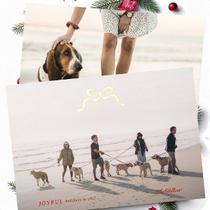 Carte De Vœux En Aluminium simple joyeux minimaliste photo or noël arc