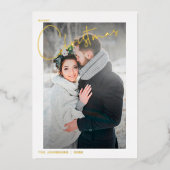 Carte De Vœux En Aluminium Simple Joyeux Noël Rouge Mariage d'hiver Photo (Recto)
