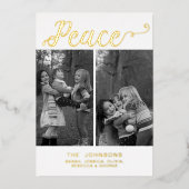 Carte De Vœux En Aluminium Simple moderne Script manuscrit Paix 3 photos (Recto)