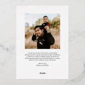 Carte De Vœux En Aluminium Simple photo Noël moderne (Verso)