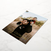 Carte De Vœux En Aluminium Simple photo Noël moderne (Rotation)