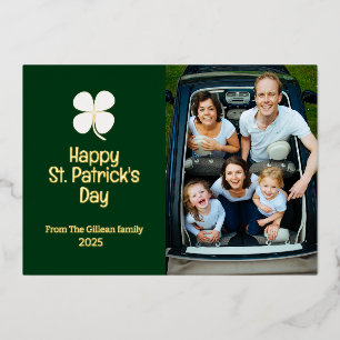 Carte De Vœux En Aluminium Simple St. patrick jour photo de famille Shamrock