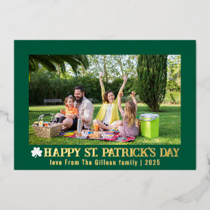 Carte De Vœux En Aluminium Simple St.patricks jour photo de famille Shamrock