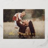 Carte De Vœux En Aluminium Simplicité | Noël photo horizontale (Recto)