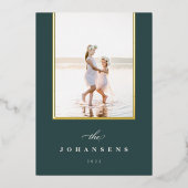 Carte De Vœux En Aluminium Simplicité | Photo verticale élégante (Recto)