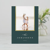 Carte De Vœux En Aluminium Simplicité | Photo verticale élégante (Debout devant)