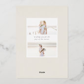 Carte De Vœux En Aluminium Simplicité | Photo verticale élégante (Verso)