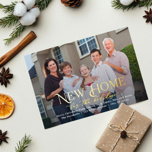 Carte De Vœux En Aluminium Simply Home FOIL Holiday Moving Faire-part