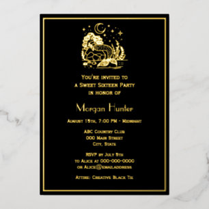 Carte De Vœux En Aluminium Sirène sur lune de star de rock Sweet Sixteen