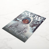 Carte De Vœux En Aluminium Snow Much Fun Winter Photo (Rotation)