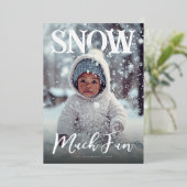 Carte De Vœux En Aluminium Snow Much Fun Winter Photo (Debout devant)