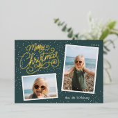 Carte De Vœux En Aluminium Snowfall Script 2 Photo Snshot (Debout devant)