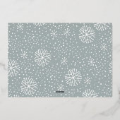 Carte De Vœux En Aluminium Snowfall Script 2 Photo Snshot (Verso)