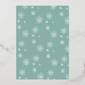 Carte De Vœux En Aluminium Snowflakes Chalk Script Photo moderne Noël (Verso)