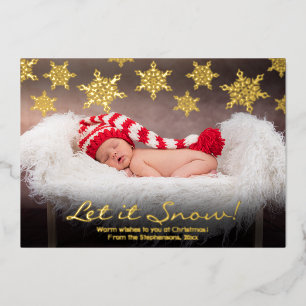 Carte De Vœux En Aluminium Snowflakes en dérive Laisser la neige Photo Noël