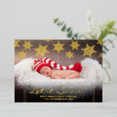 Carte De Vœux En Aluminium Snowflakes en dérive Laisser la neige Photo Noël (Debout devant)