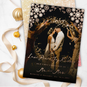 Carte De Vœux En Aluminium Snowflakes Love Peace Joy Kisses Mariage photo