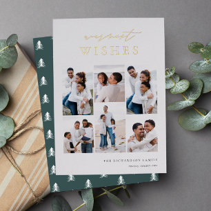 Carte De Vœux En Aluminium Souhaits les plus chauds Élégant 6 Photo Collage N