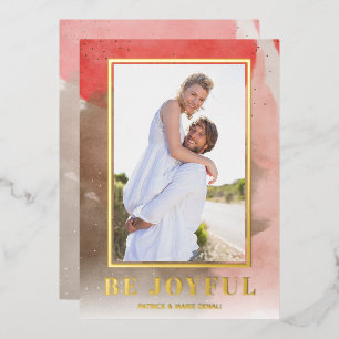 Carte De Vœux En Aluminium Soyez Joyeux Photo Gold