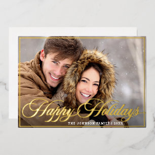 Carte De Vœux En Aluminium Sparkel Joyeux Noël PHOTO de voeux Or
