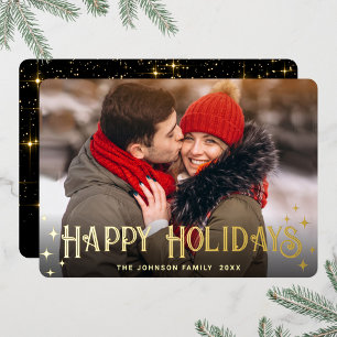 Carte De Vœux En Aluminium Sparkel Joyeux Noël PHOTO de voeux Or