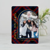 Carte De Vœux En Aluminium Sparkel moderne PHOTO de Noël Salutation or (Debout devant)