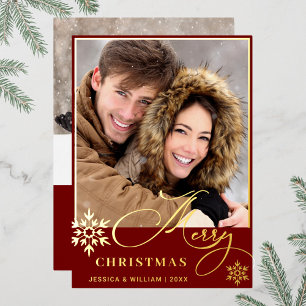 Carte De Vœux En Aluminium Sparkle Joyeux Noël 2 PHOTO Salutation or